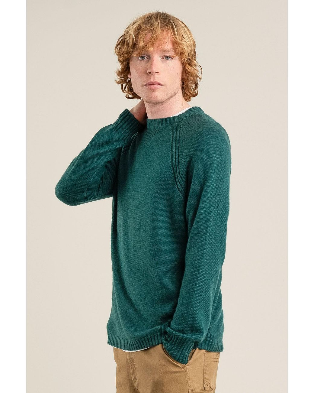 Komodo Green Christoff Merino Wool Jumper for men