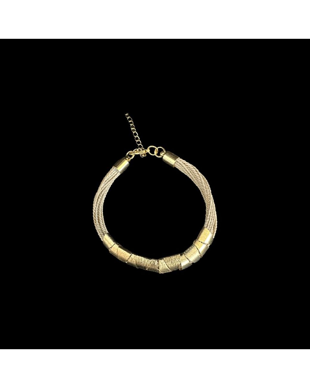 Nart Nature Making Art Metallic The Stones Buriti Natural Fiber Bracelet