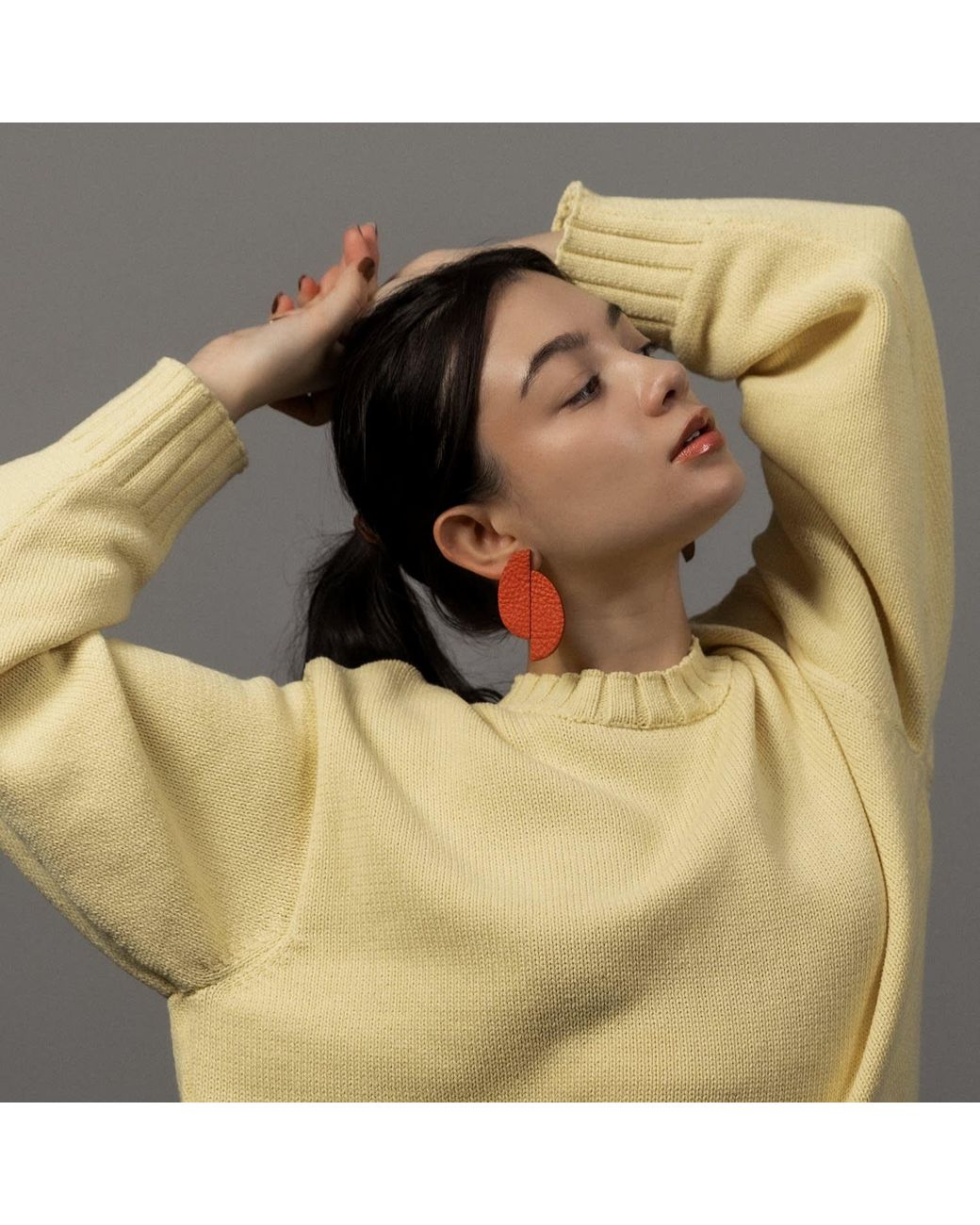WAIWAI Red Echo Statement Leather Earrings