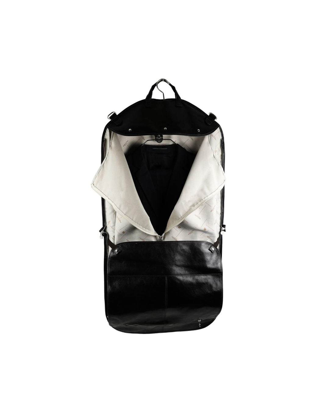 Time Resistance Black Leather Garment Bag for men