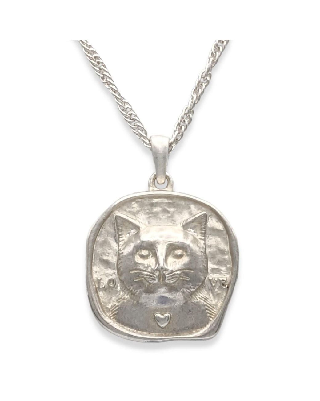 Frenvyrn Metallic Lars Reversible Cat Coin Necklace, Sterling for men