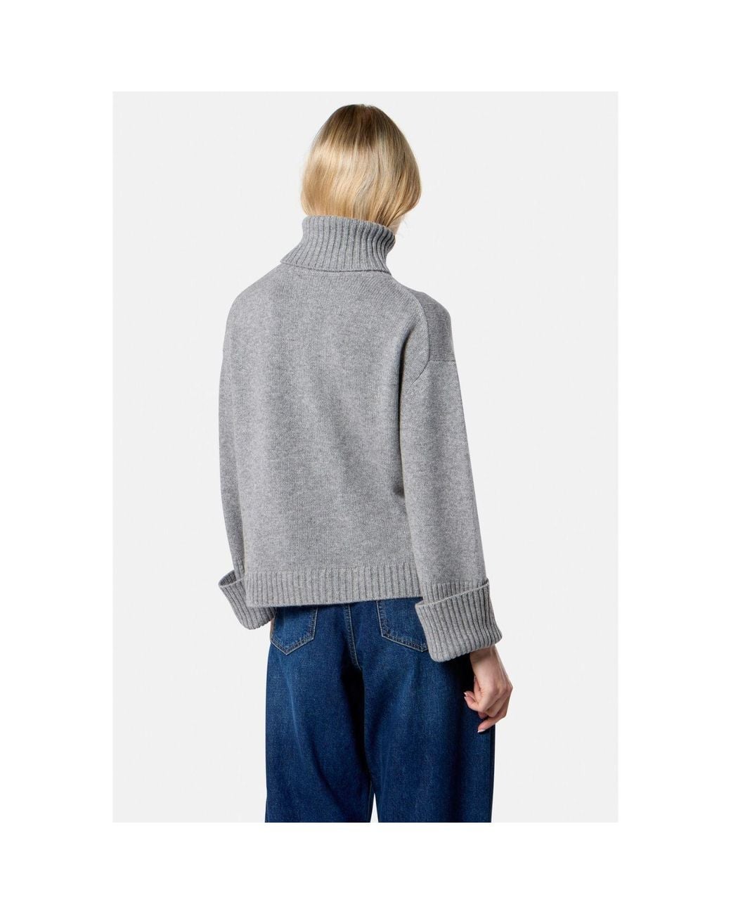 Helen Mcalinden Gray Carol Chunky Marl Cashmere Roll-Neck Sweater
