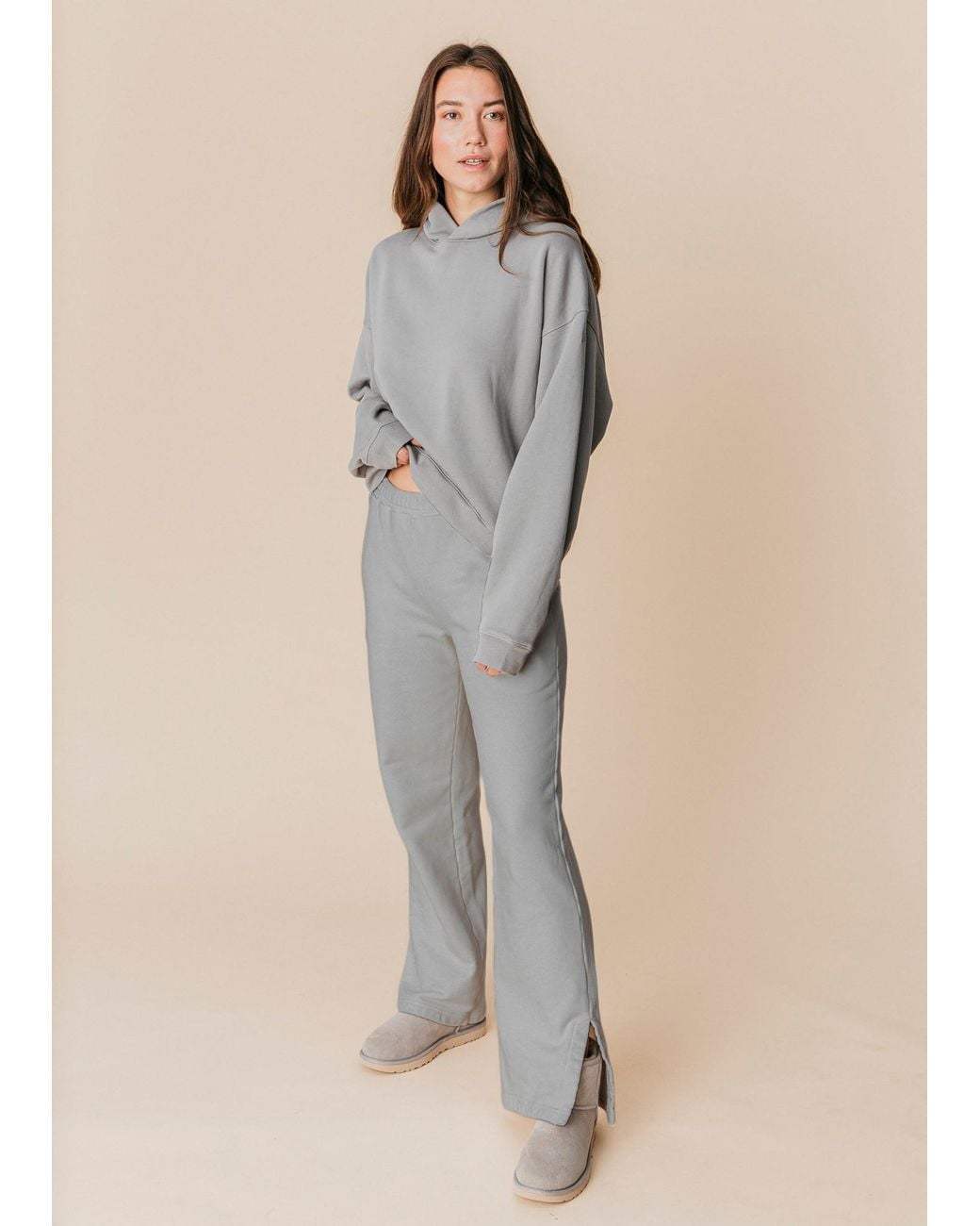 Ocio Leisurewear Gray Neutrals Oversized Hoodie