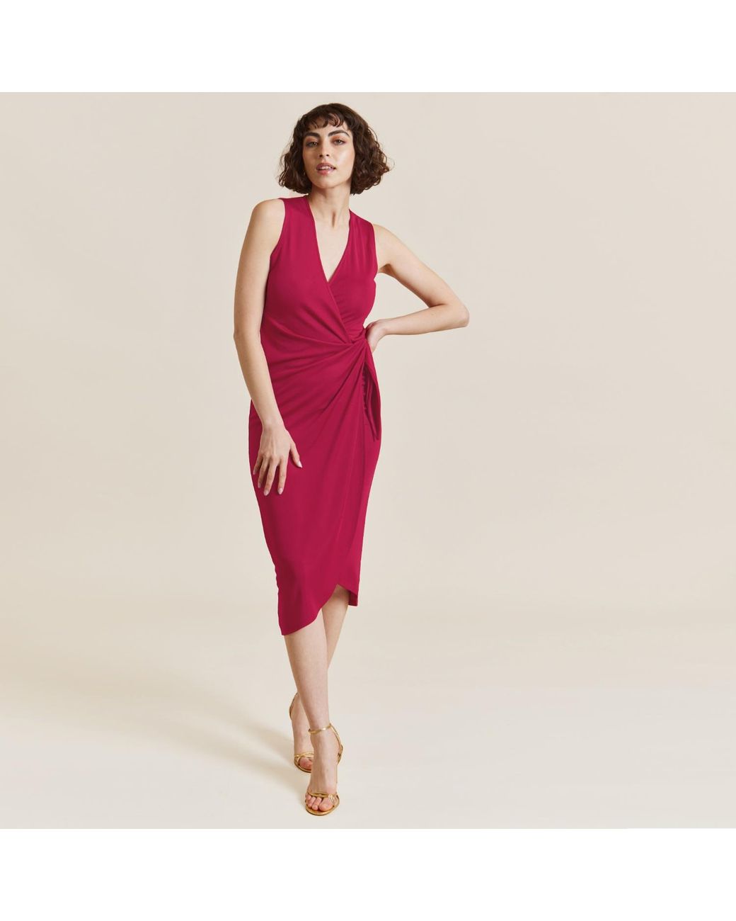 Me & Thee Red Heaven Sent Wrap Detail Dress