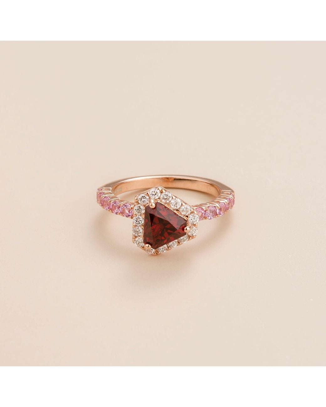 Juvetti Multicolor Rose Diana Rose Ring Ruby Diamonds & Sapphires