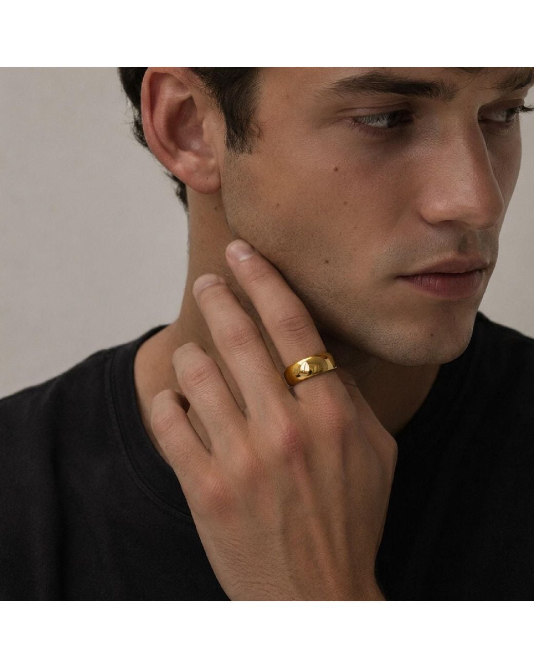 Unaloe Metallic Wide Smooth Domed Sterling Band With Plating: Bold Elegance