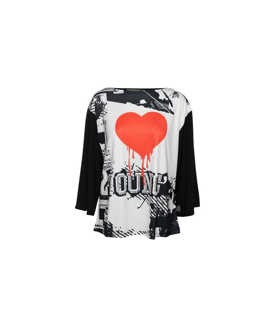 Conquista Red Sheer Back Wide Sleeve Top
