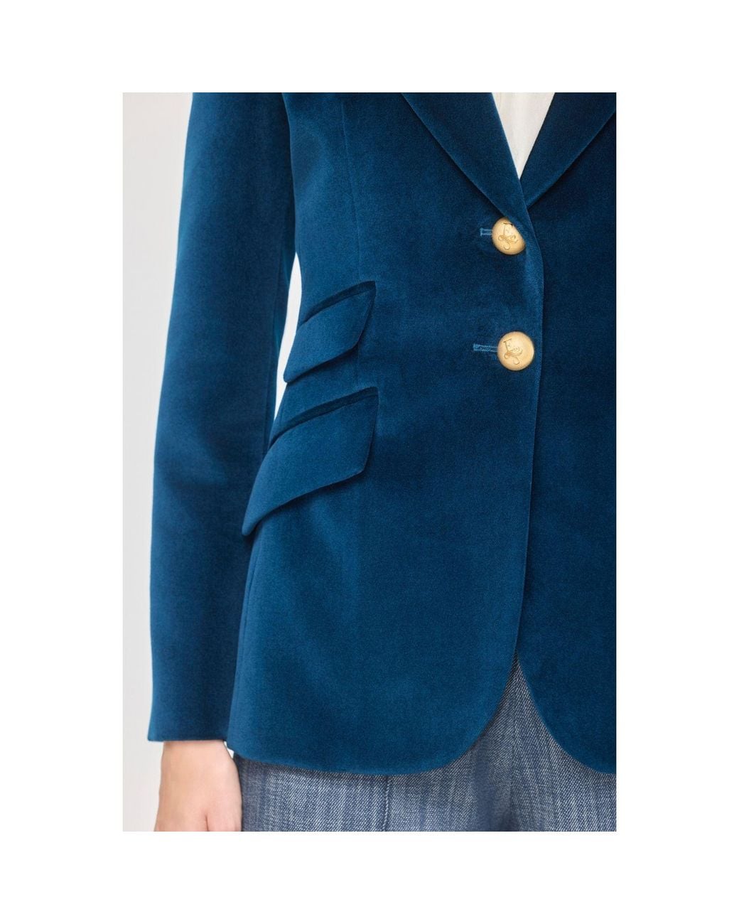 The Extreme Collection Blue Velvet Blazer Oliva