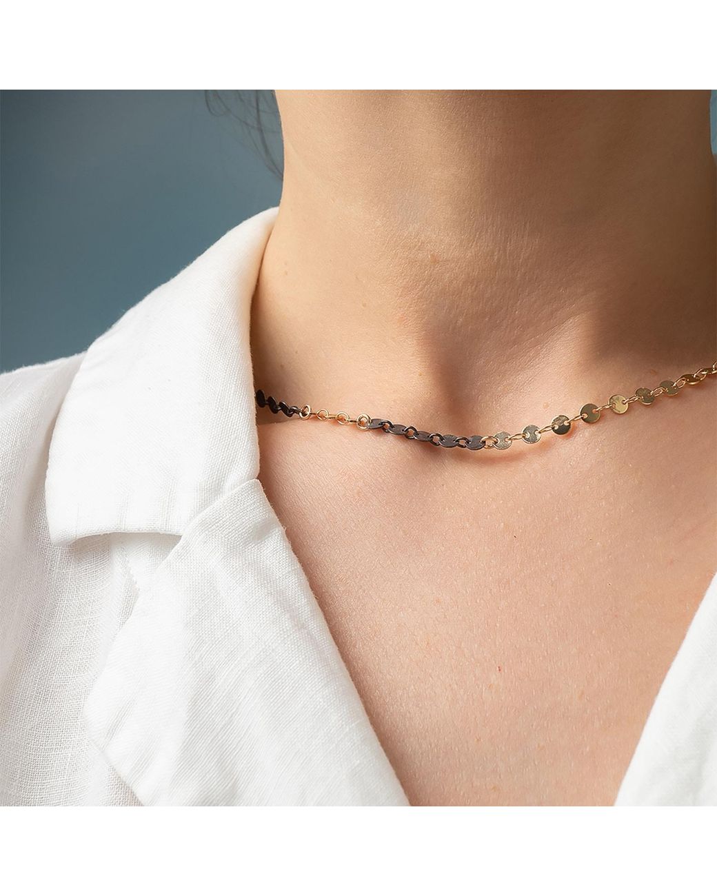 Kate Koel Metallic Mixed Metal Chain Necklace