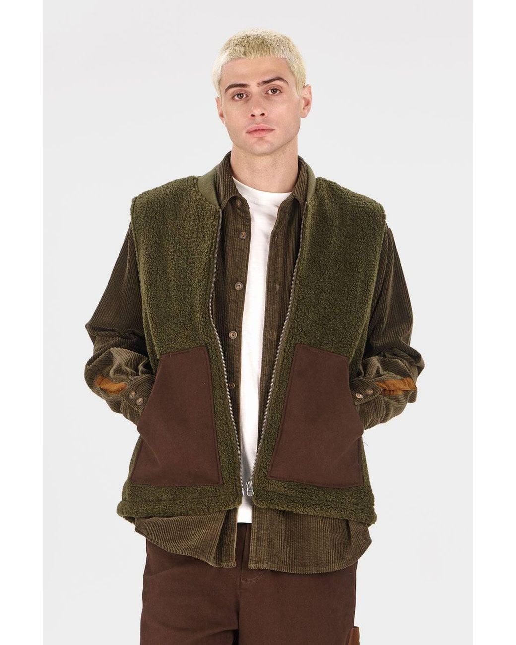 Komodo Green Jamie Recycled Fleece Gilet for men