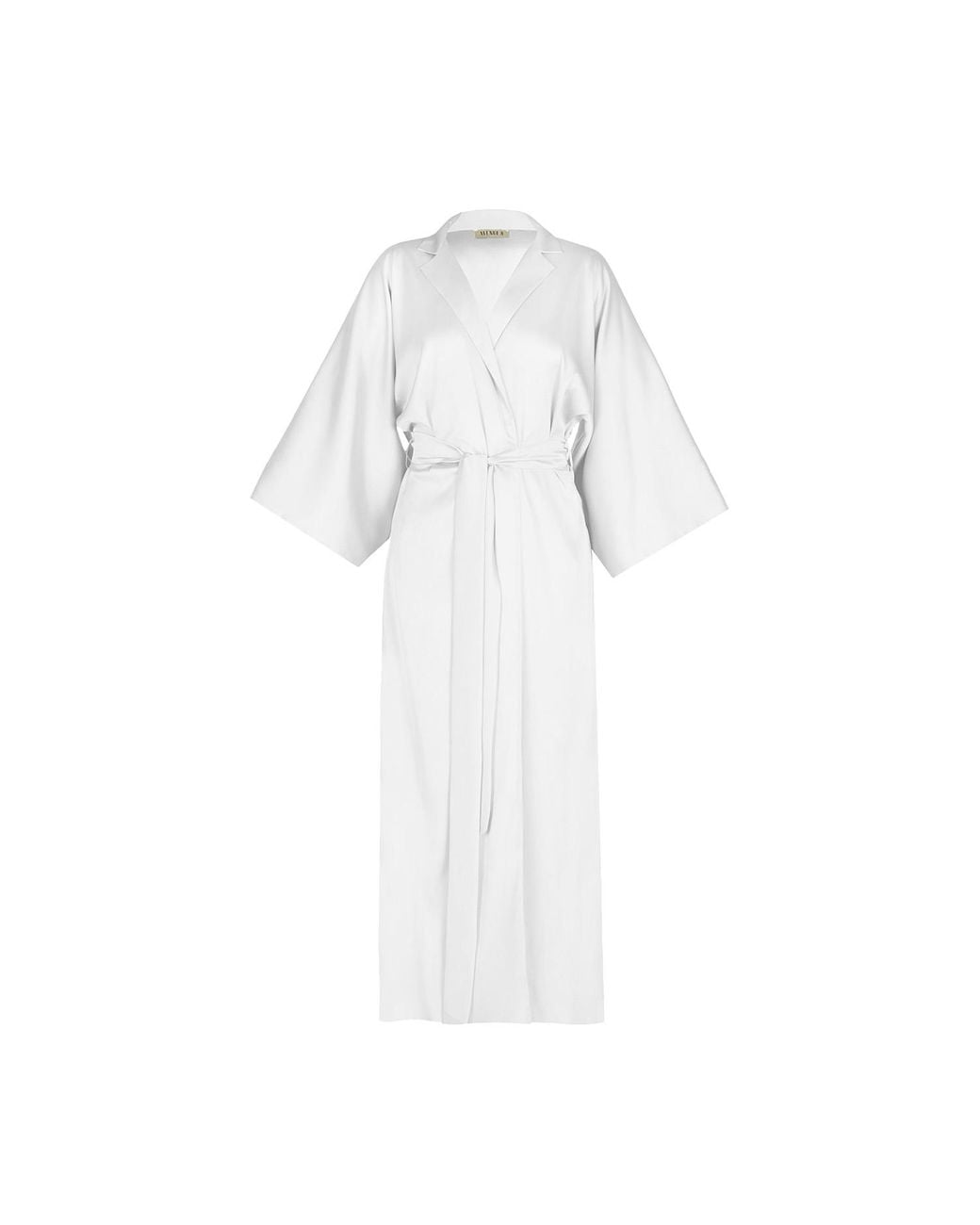 Avenue 8 White Silk Maxi Collar Robe