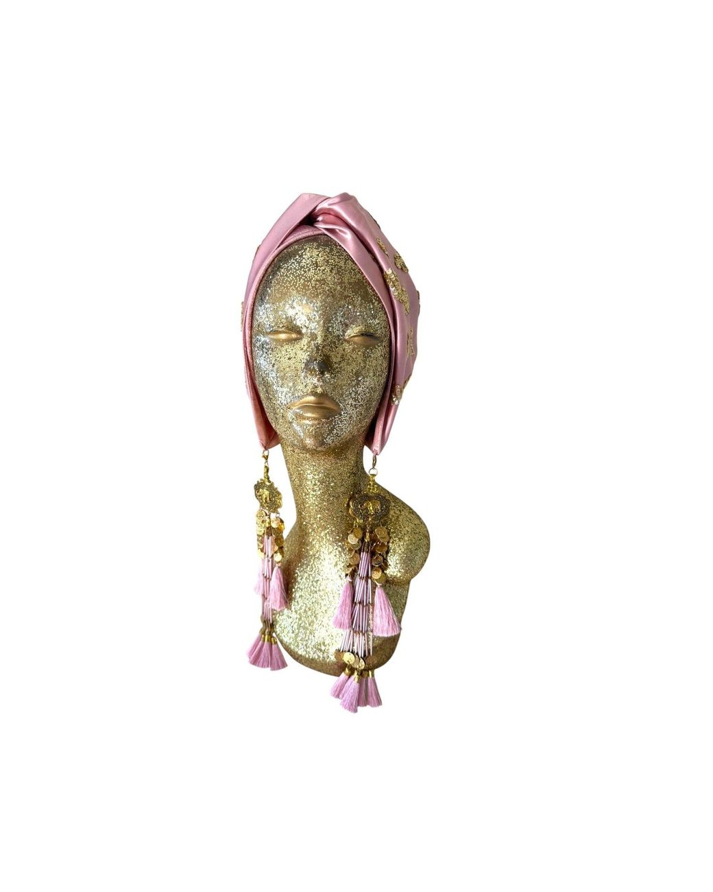 Julia Clancey Pink Dusky Leopard Silk Luxe Twist Headband