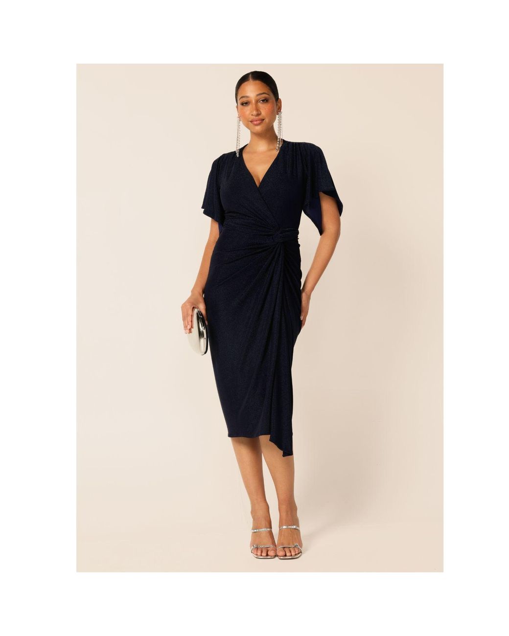 SACHA DRAKE Blue The Emporium Lurex Stretch Jersey Dress