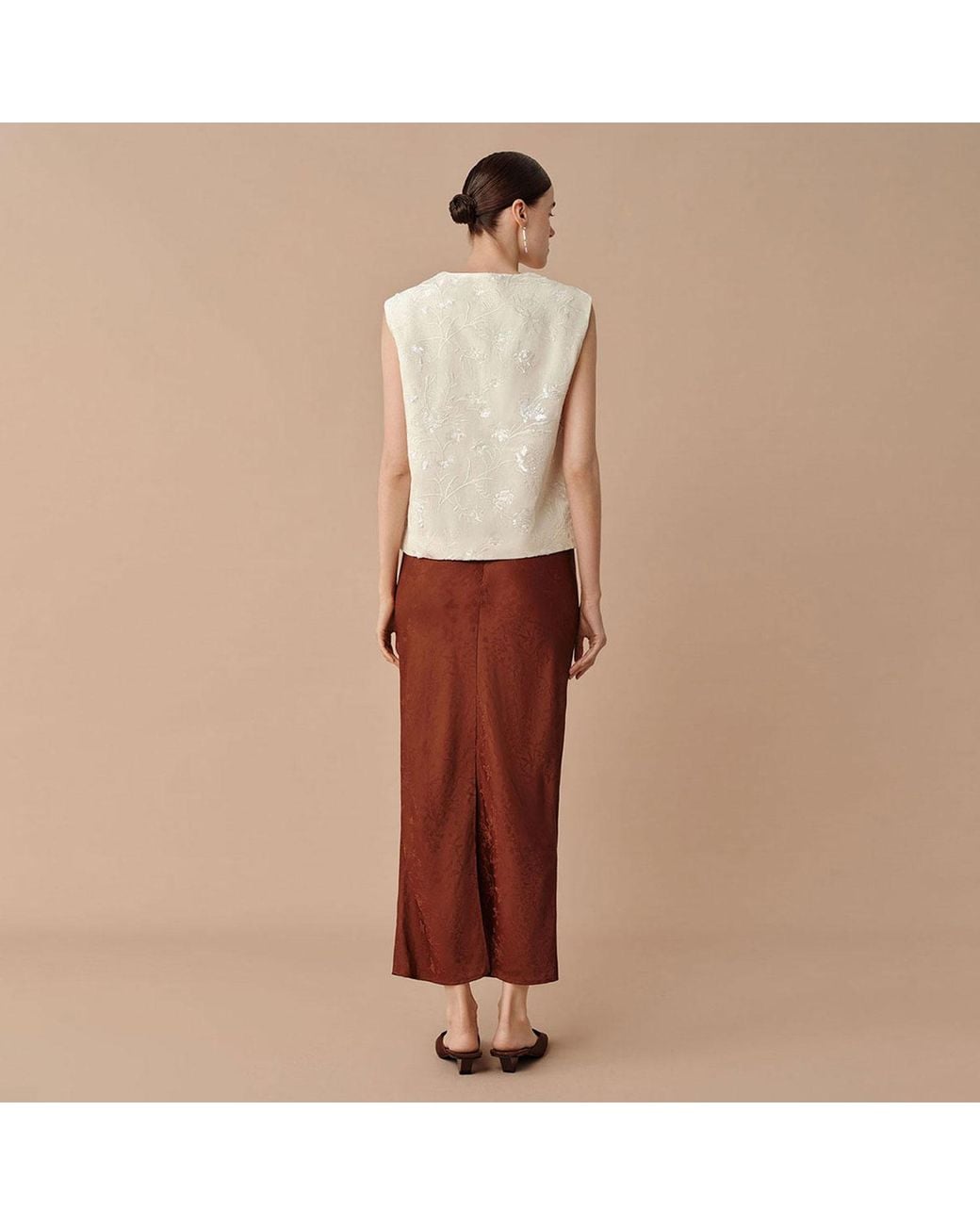 Silkinc Natural Velvet Floral Chinese Vest