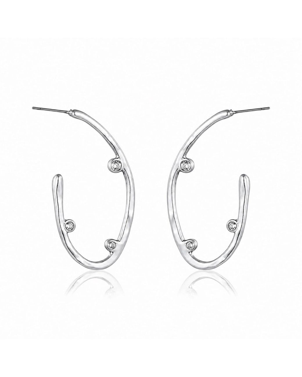 Rare Matters Jewelry Metallic Sculpted Curve Hoops