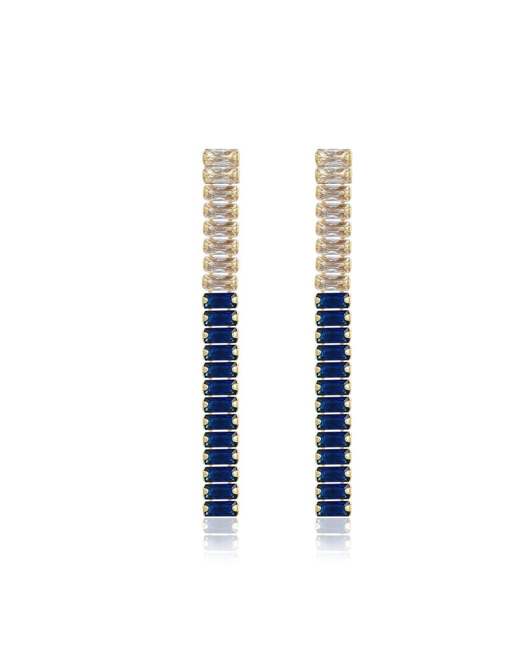 Rare Matters Jewelry Blue Clear Crystal Beam Earrings