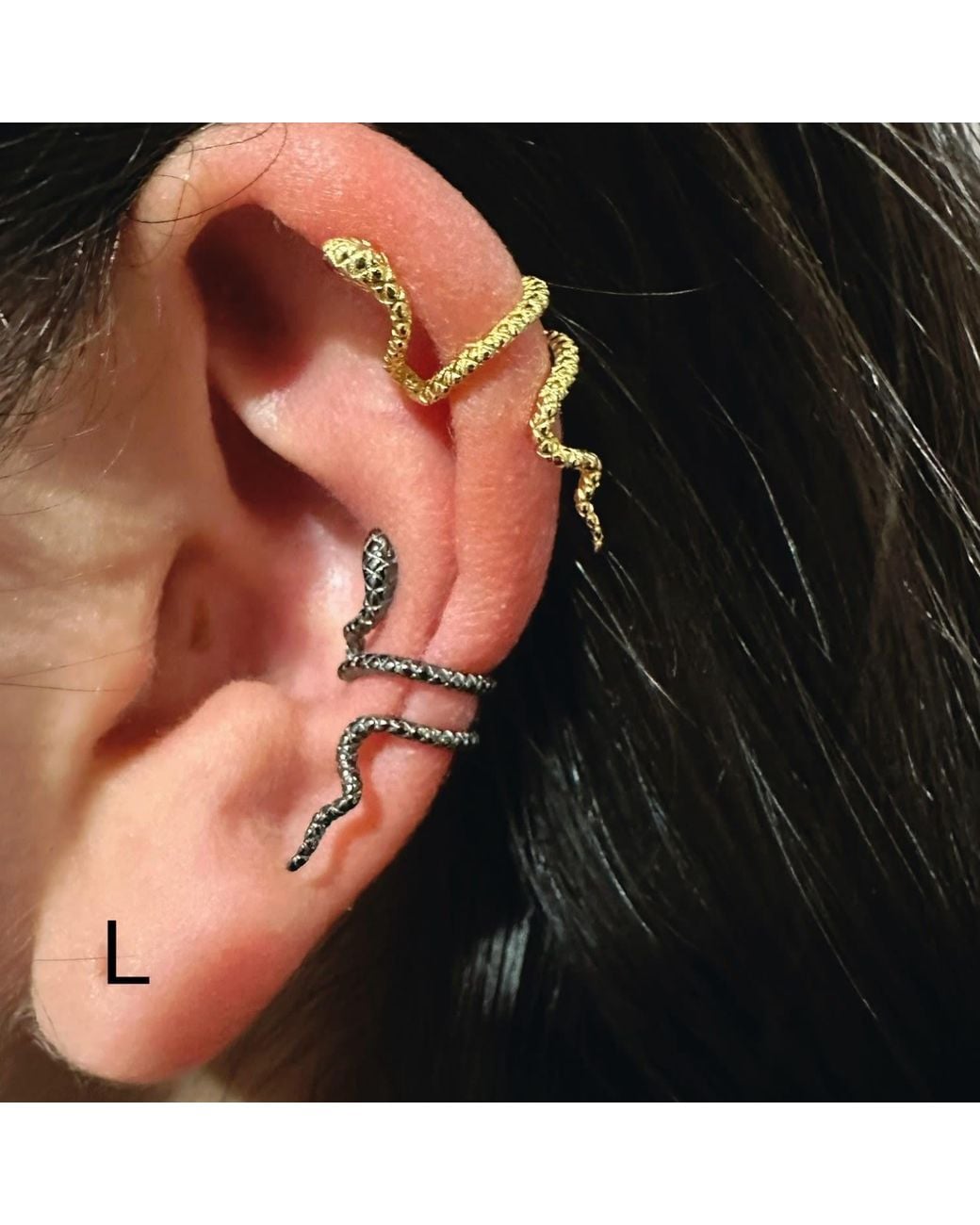 Jagged Halo Jewelry White Serpent Sterling Ear Cuff