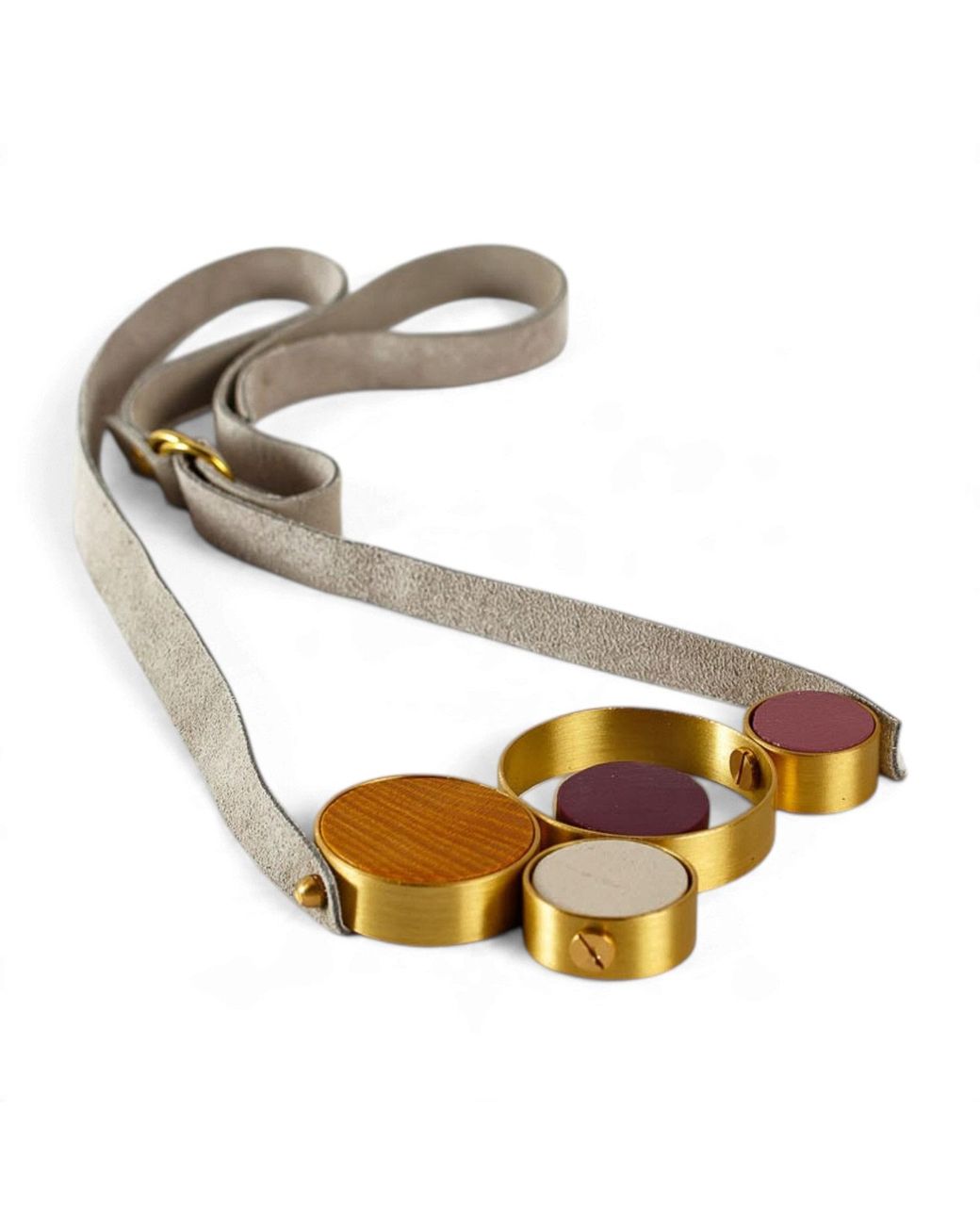 Svetlana Vukov Metallic Neutrals Wood& Quad Orbit Necklace