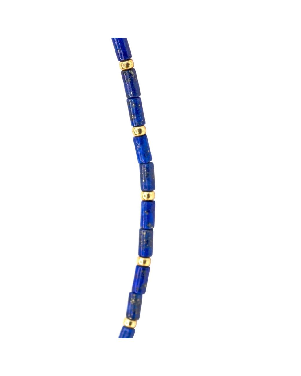 Bombyx House Blue Tiny Lapis Lazuli Tube Station Necklace