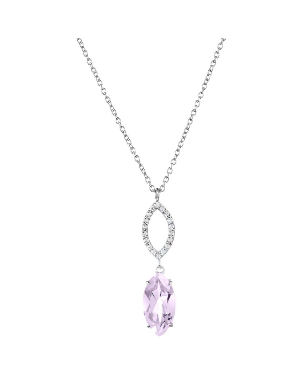 Augustine Jewels Metallic Amethyst & Diamond Necklace