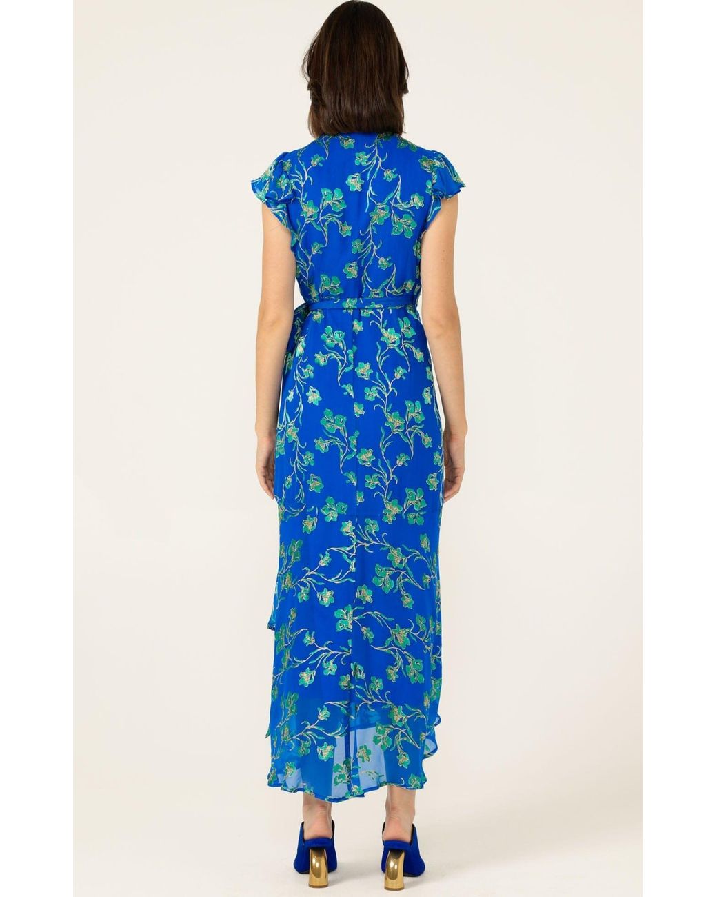 SACHA DRAKE Blue Aphina Wrap Dress