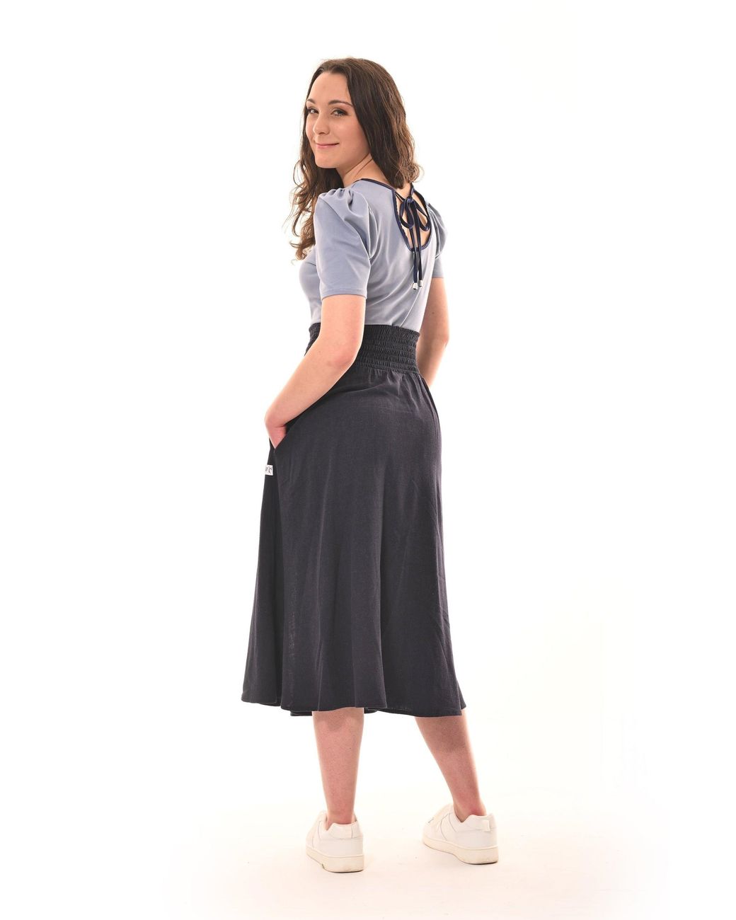 Frock Tales Blue Belle Top With Scoop Neck