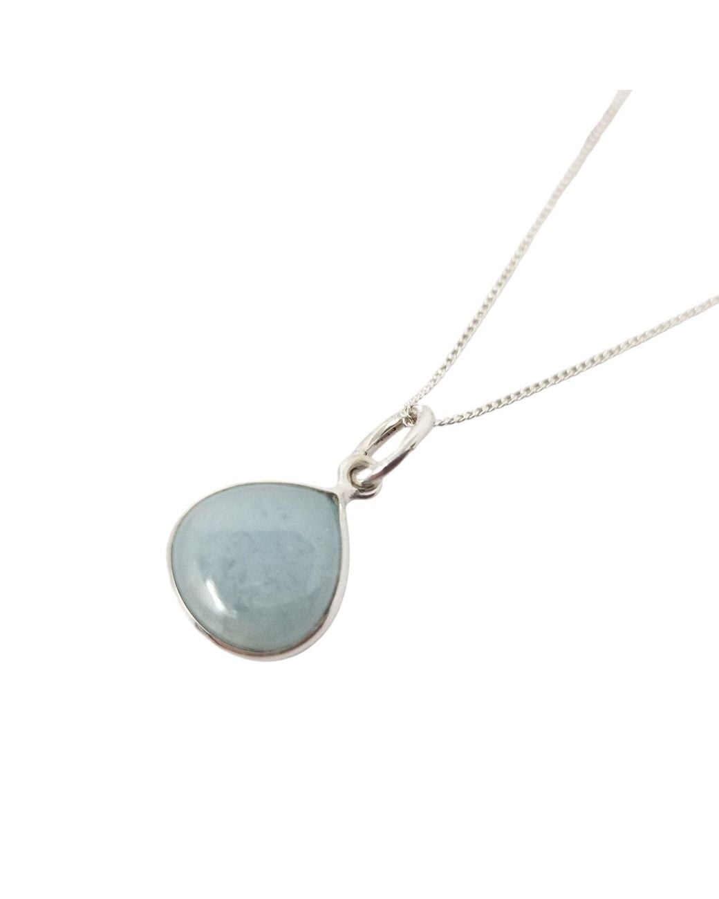 Sophelia Blue Aquamarine March Birthstone Sterling Heart Charm Necklace