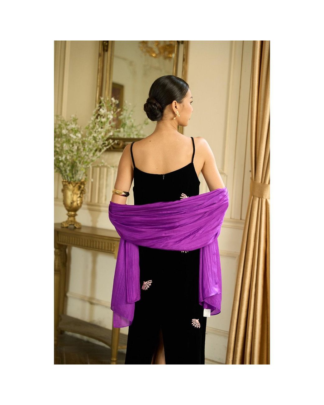 Silk and Bears Purple Royal Mulberry Silk Scarf – Eid & Evening Shawl