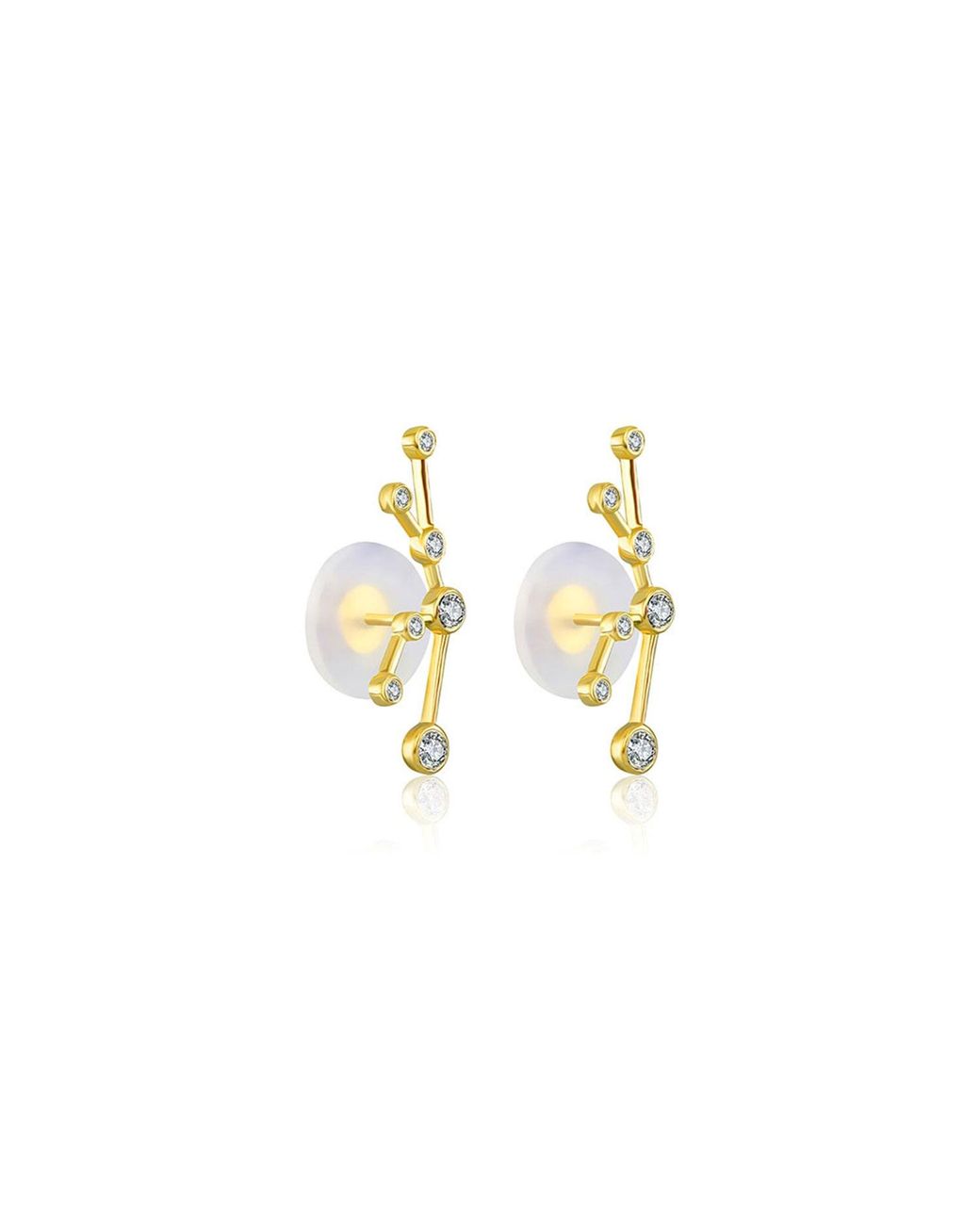 Genevieve Collection Metallic Taurus Zodiac Constellation Earring 18K & Diamond