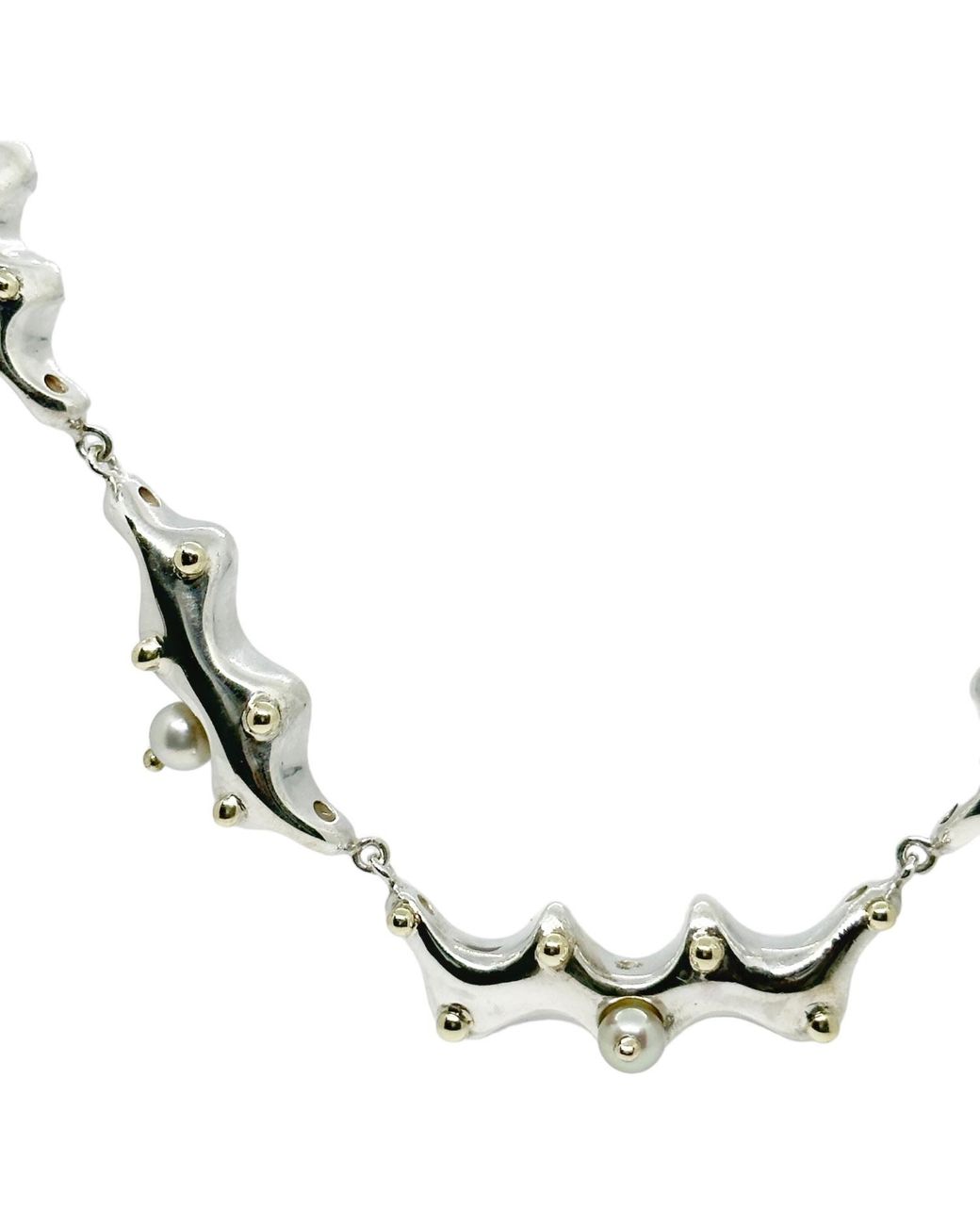Tg-Jewellery by Tamara Gervasio Metallic Sea Slug Necklace – Sterling, & Pearls