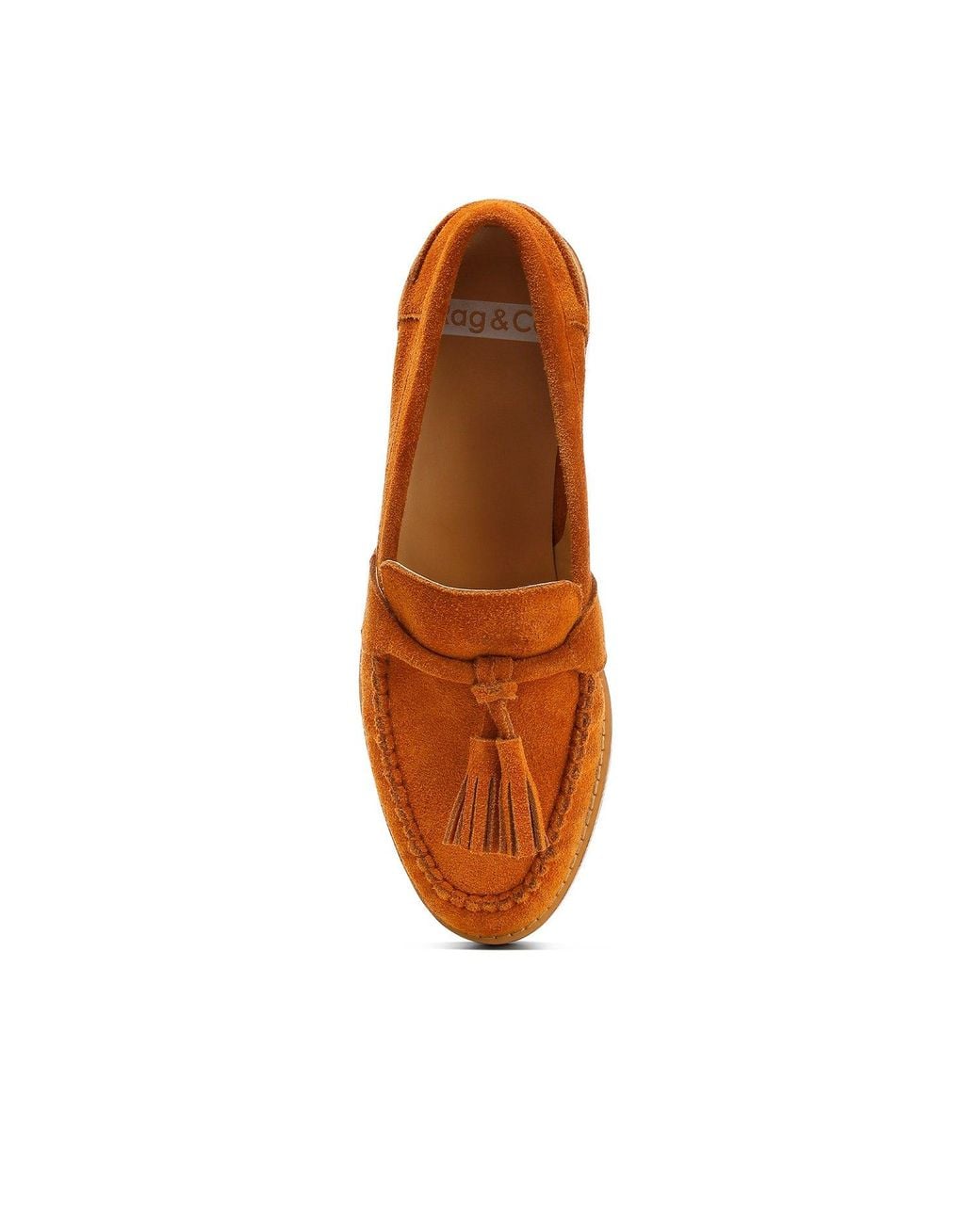 Rag & Co Brown Rhone Tassels Detail Genuine Suede Loafers