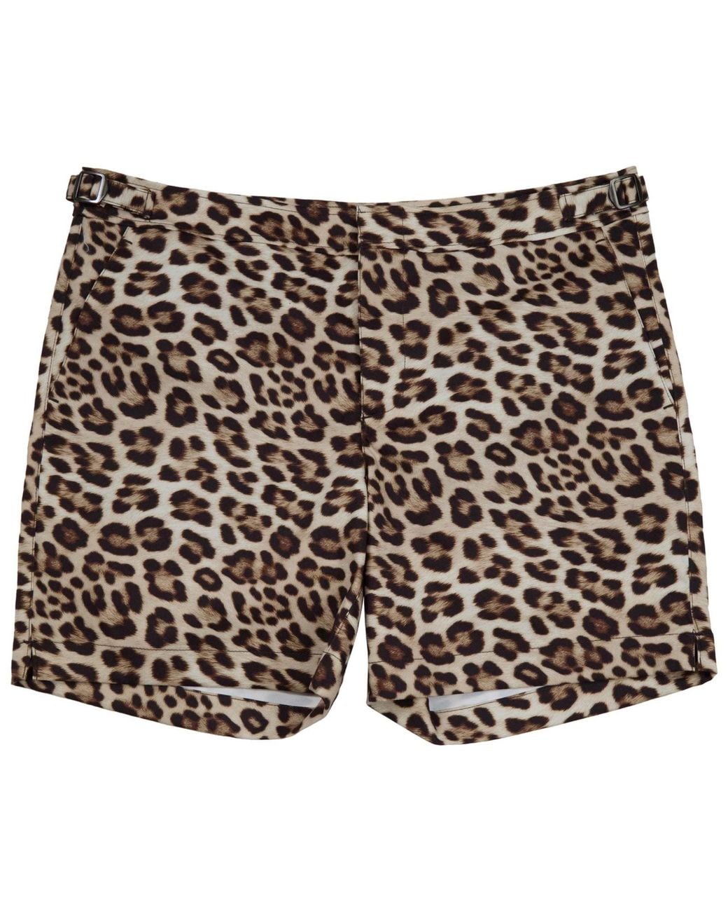 Lords of Harlech Black Pool Leopard Tailored Swim Short for men