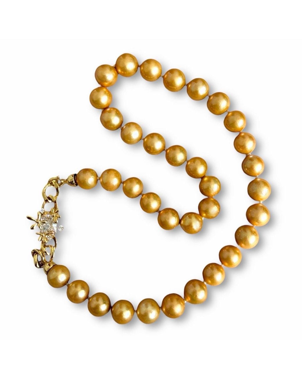 Ninemoo Metallic Soleil Golden Pearl Necklace – Grand