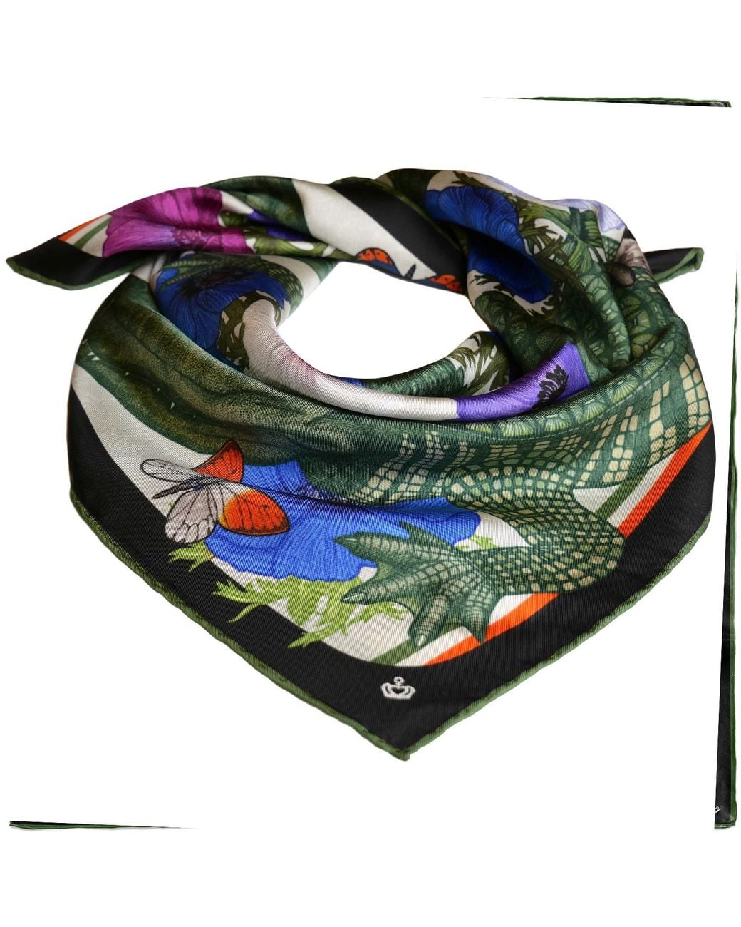 Kueen Green Silk Scarf
