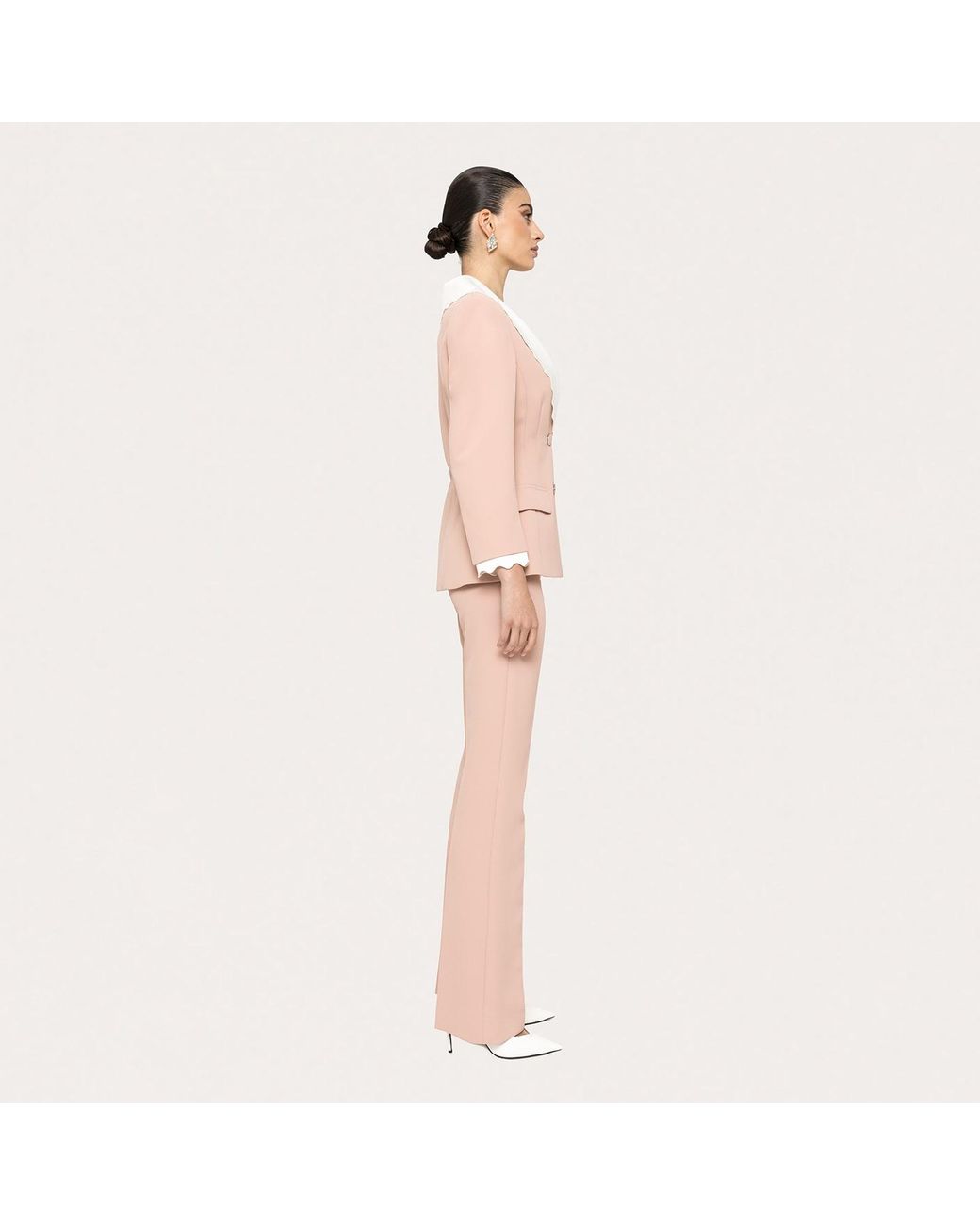 Nissa Pink Single-Breasted Fitted Blazer