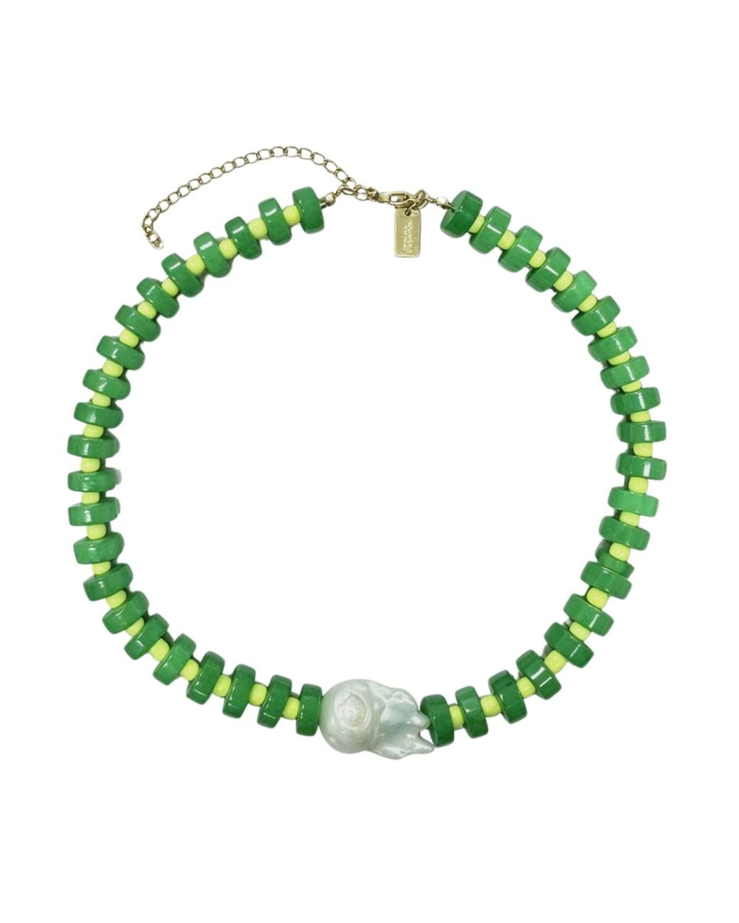 Christina Greene Evergreen Baroque Pearl Beaded Necklace