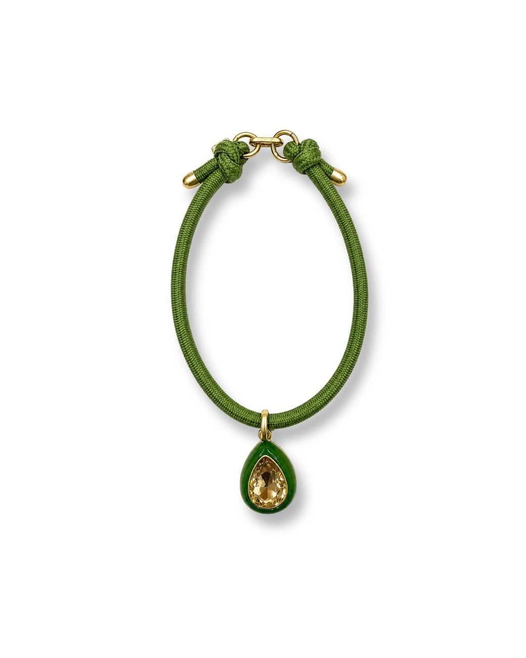 Michael Nash Jewelry Green Lena Resin And Light Topaz Crystal Pear Drop Necklace