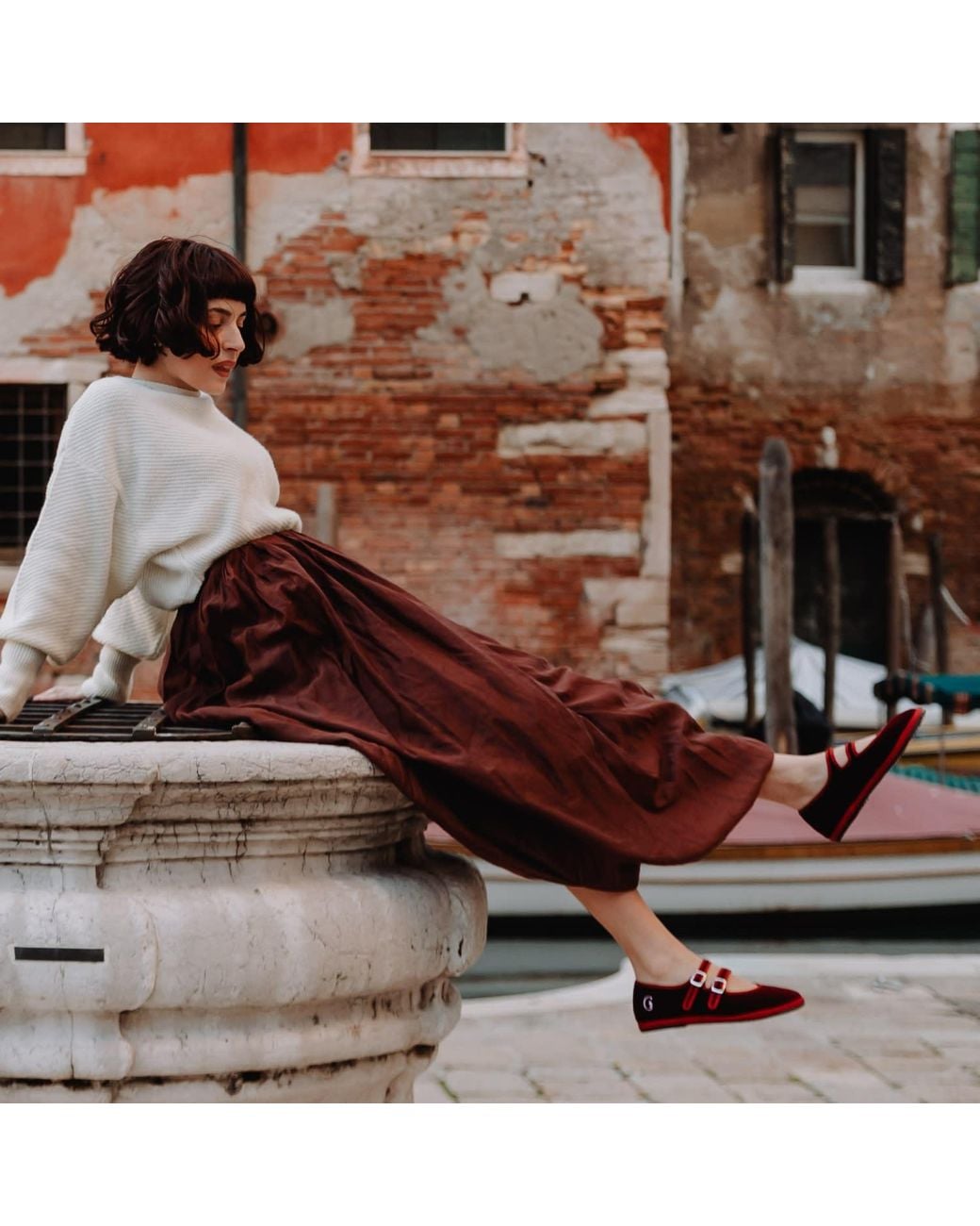 Gondolina Shoes Red Accademia Ruby Velvet Double-Strap Mary Jane Shoes – Made