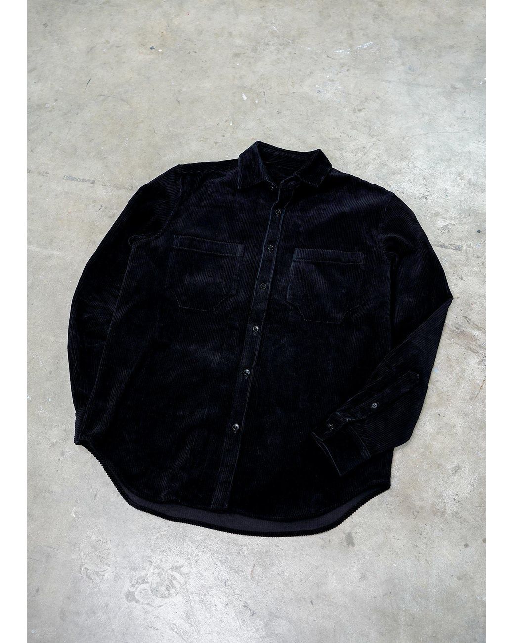 Éclectique Black Corduroy Button-Up Shirt for men