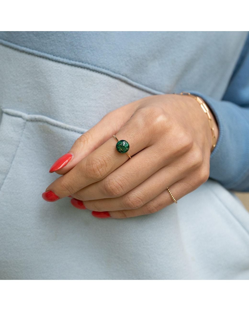 Kate Koel Green Gemstone Ring