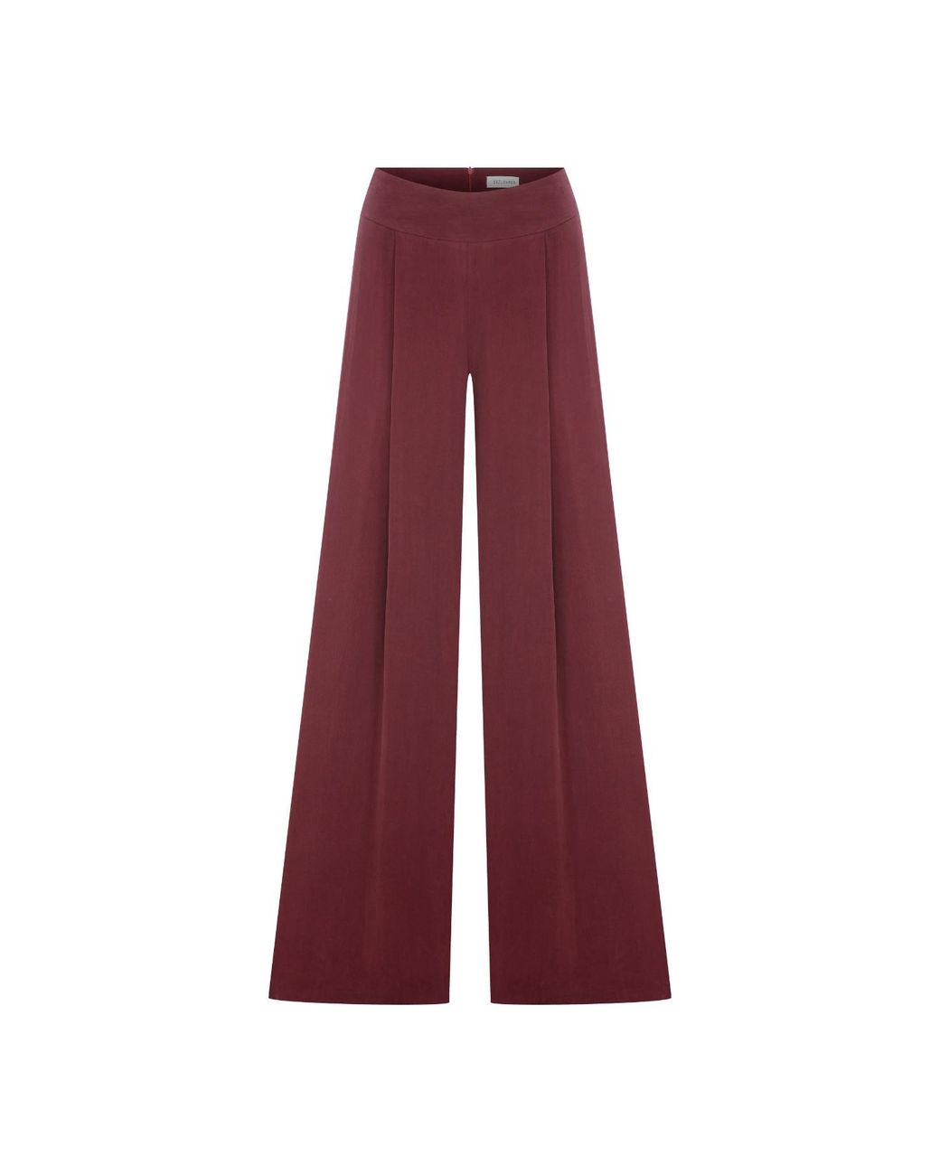 NAZLI CEREN Mui Wide-leg Trousers In Red Plum