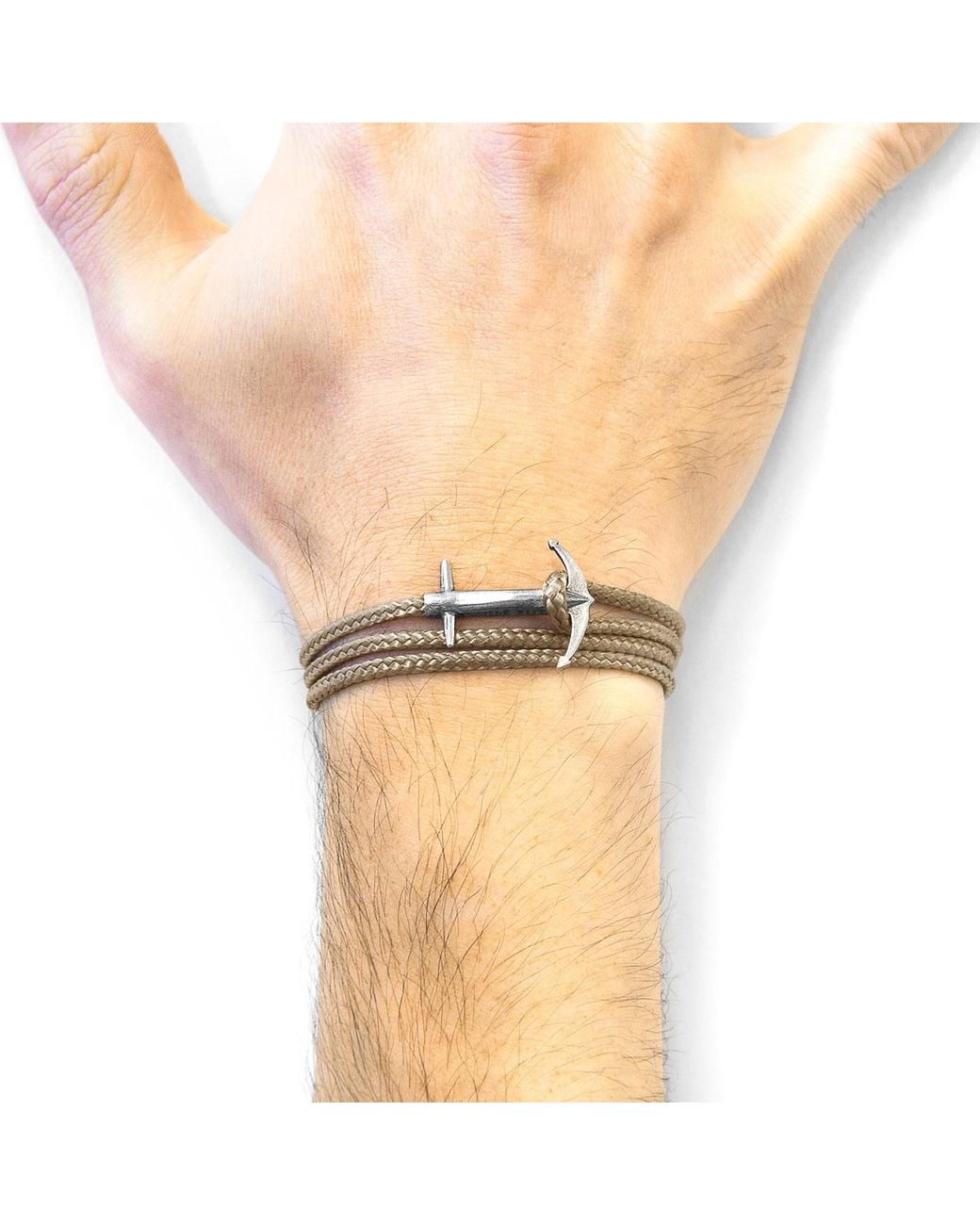 Anchor and Crew Metallic Sand Admiral Anchor & Rope Bracelet for men