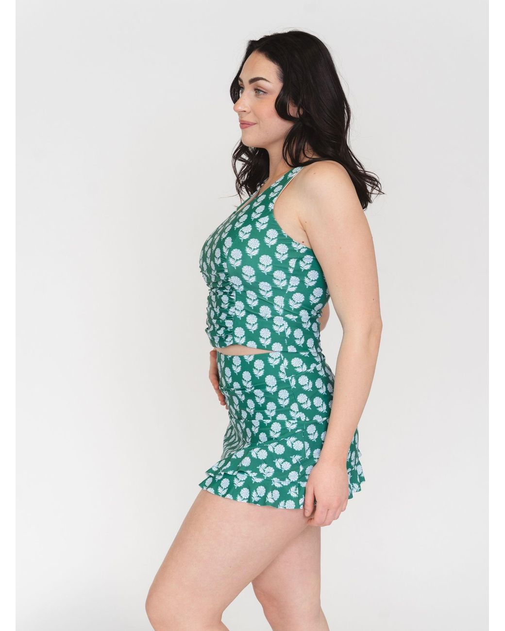 Lime Ricki Swimwear Green Juniper Charm Ruffle Skirt