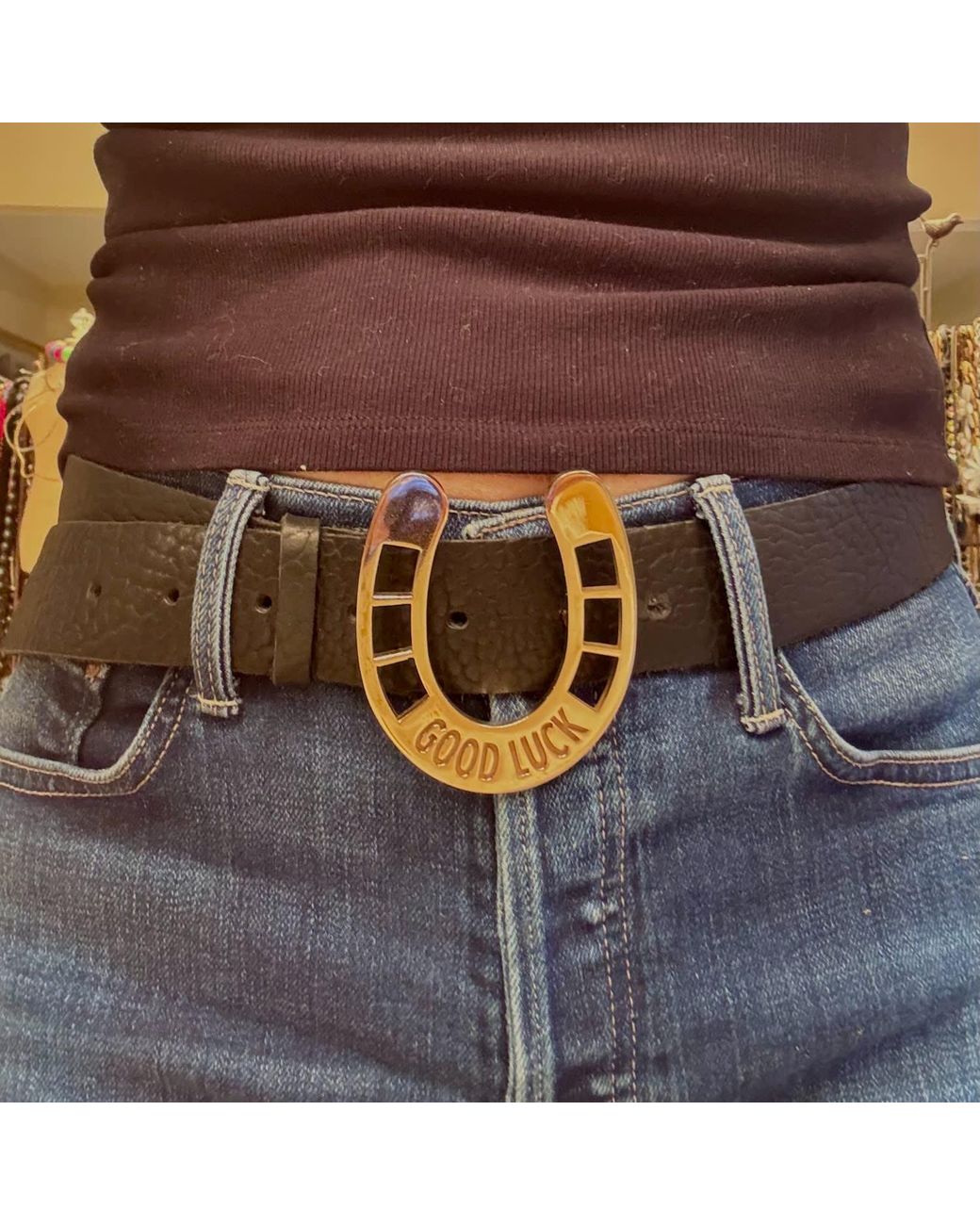 Lynn Tallerico Black Horseshoe Belt