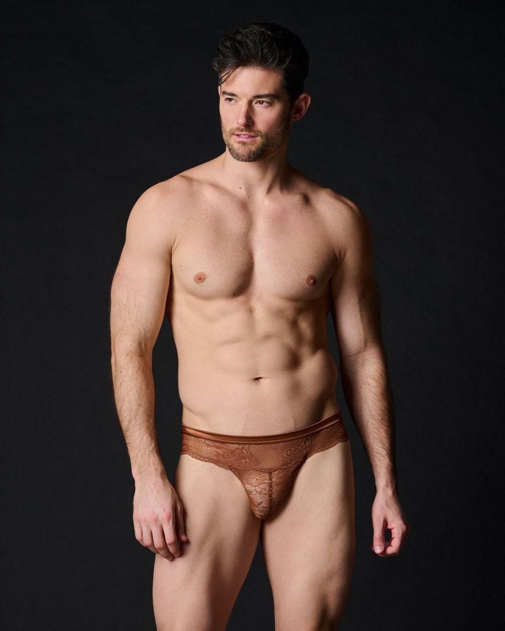 Journelle Brown Sapna Jock Strap Thong Cannelle for men