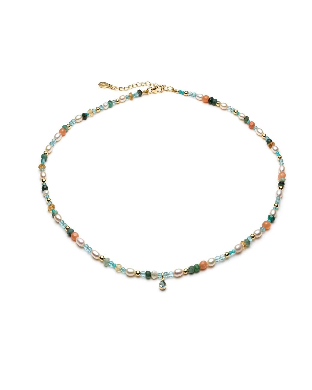 With Love Darling Metallic Water Drop Pure Pearl Necklace