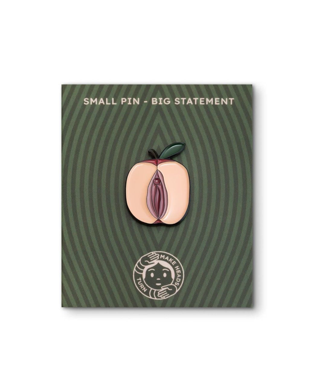 Make Heads Turn Pink Neutrals Enamel Pin Feminist Apple