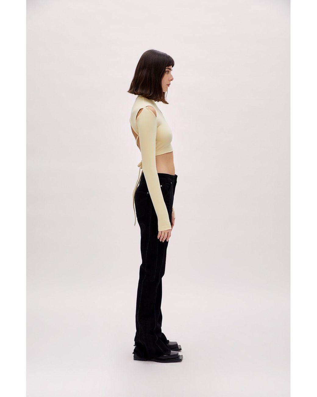 Pcfg Natural Neutrals Long Sleeve Crop Top