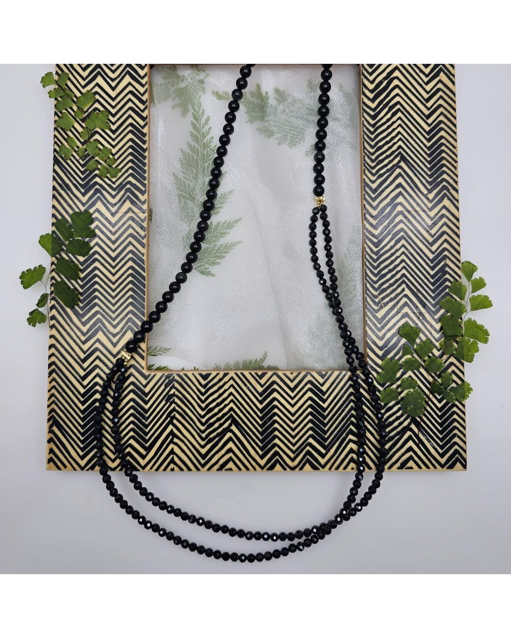 Farra Black Versatile Obsidian Necklace With Removable Butterfly Pearl Brooch
