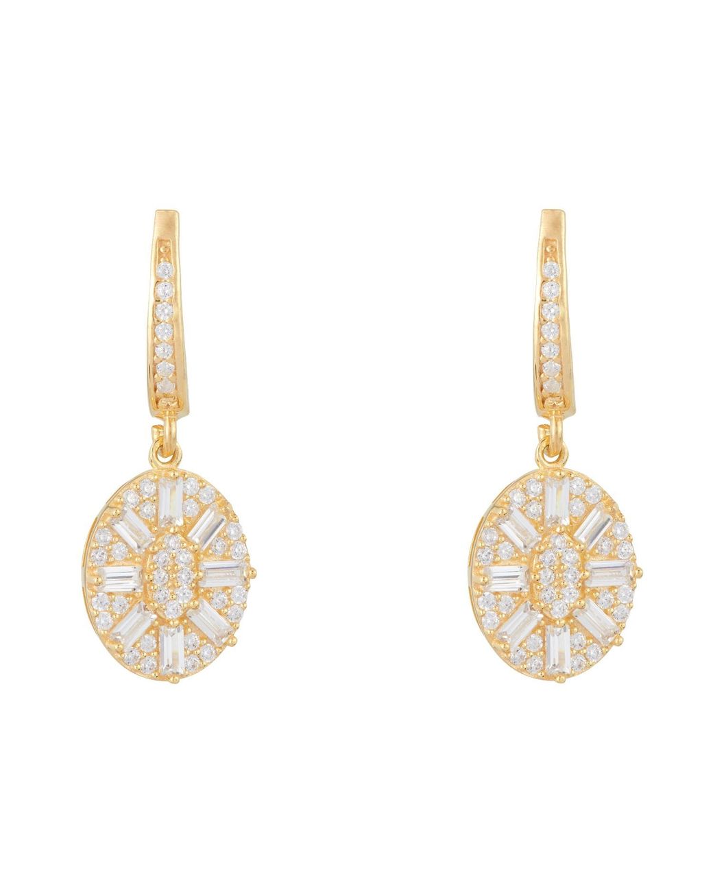 Ballinger Jewellery Metallic Uptown Oval Drop Sparkly Statement Evening Earrings
